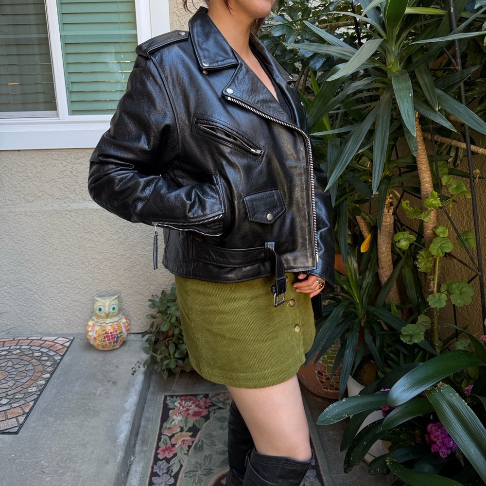 Classic Black Xelement Advanced Motorcycle Gear Genuine Leather Jacket